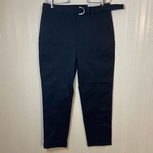 Chico’s Casual 🖤 Self Belt Utility Straight Ankle Solid Black Pant Women 6